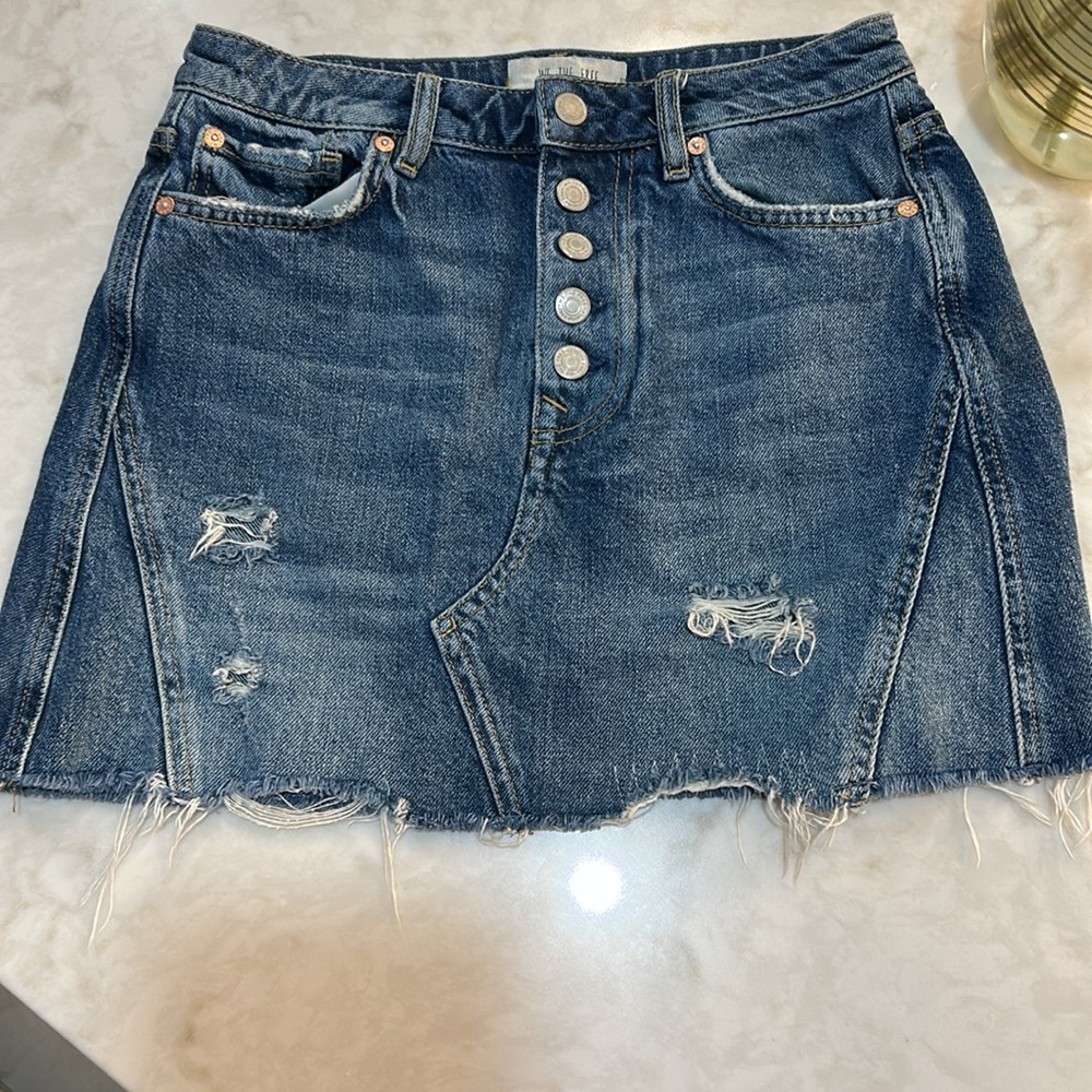 We the Free Distressed Denim Mini Skirt - Picture 5 of 8
